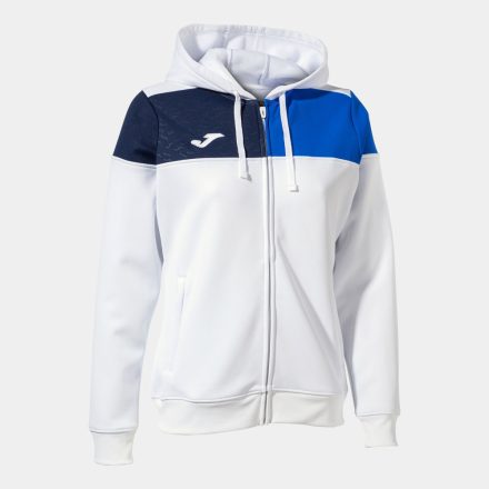 Joma CREW V ZIP-UP HOODIE WHITE ROYAL