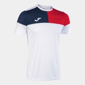 Joma CREW V SHORT SLEEVE T-SHIRT WHITE RED