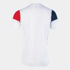 Joma CREW V SHORT SLEEVE T-SHIRT WHITE RED