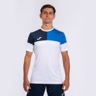 Joma CREW V SHORT SLEEVE T-SHIRT WHITE ROYAL