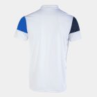 Joma crew short sleeve polo white royal