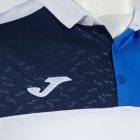 Joma crew short sleeve polo white royal