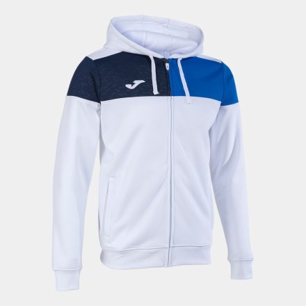 Joma Hooded jacket man Crew V white royal blue