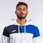 Joma Hooded jacket man Crew V white royal blue
