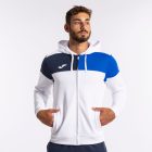 Joma Hooded jacket man Crew V white royal blue